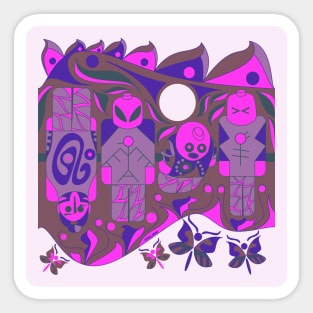 floral alien board game ecopop Sticker